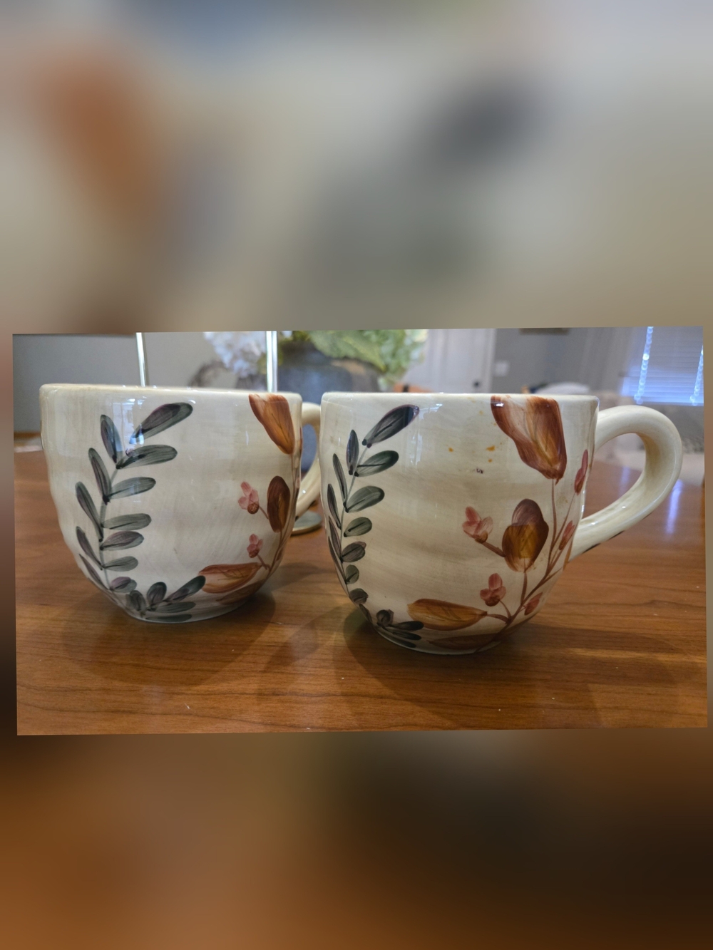 Home Trends Shadowwood ceramic coffee mugs Set Of 2